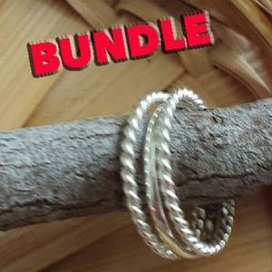 Bundle 3 Sterling Silver 92.5  Midi Toe Rings Sz 4